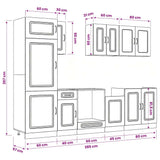 vidaXL 8-Piece Kitchen Cabinet Set Kalmar Engineered Wood White