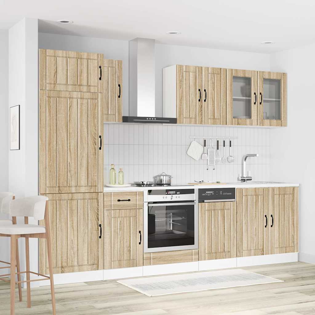 vidaXL 8-delige Keukenkastenset Lucca bewerkt hout wit