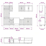 vidaXL 8-delige Keukenkastenset Lucca bewerkt hout wit