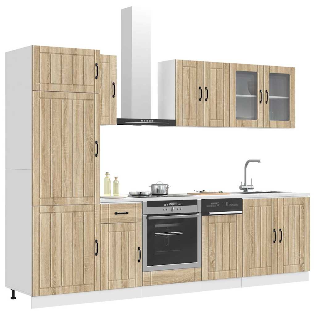 vidaXL 8-delige Keukenkastenset Lucca bewerkt hout wit