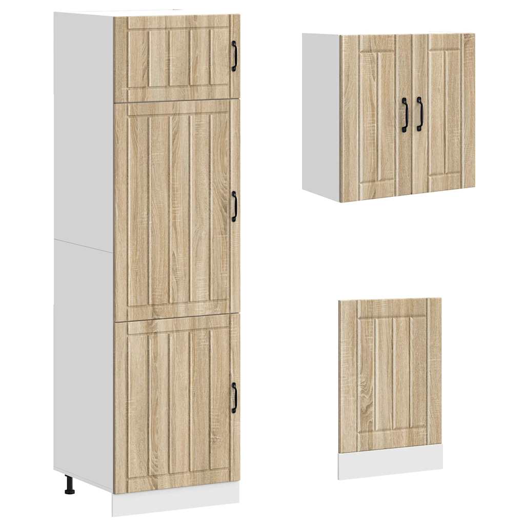 vidaXL 8-delige Keukenkastenset Lucca bewerkt hout wit