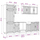 vidaXL 8-delige Keukenkastenset Lucca bewerkt hout wit