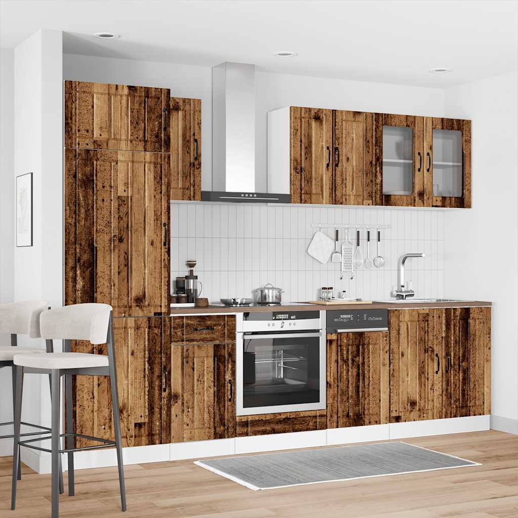 vidaXL 8-delige Keukenkastenset Lucca bewerkt hout wit
