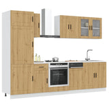 vidaXL 8-delige Keukenkastenset Porto bewerkt hout wit
