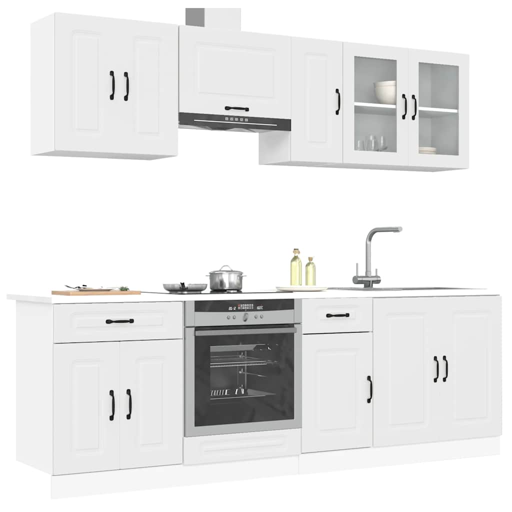 vidaXL 8-delige Keukenkastenset Kalmar bewerkt hout wit