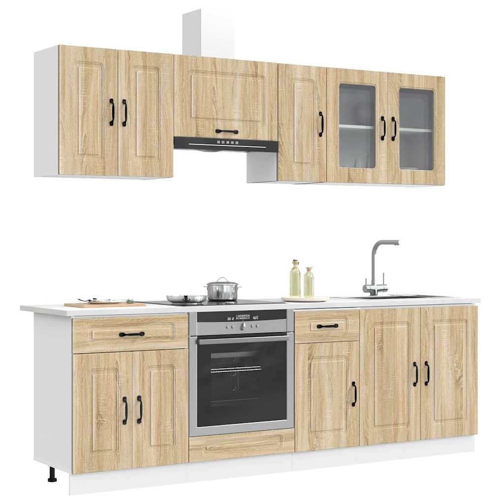 vidaXL 8-delige Keukenkastenset Kalmar bewerkt hout wit