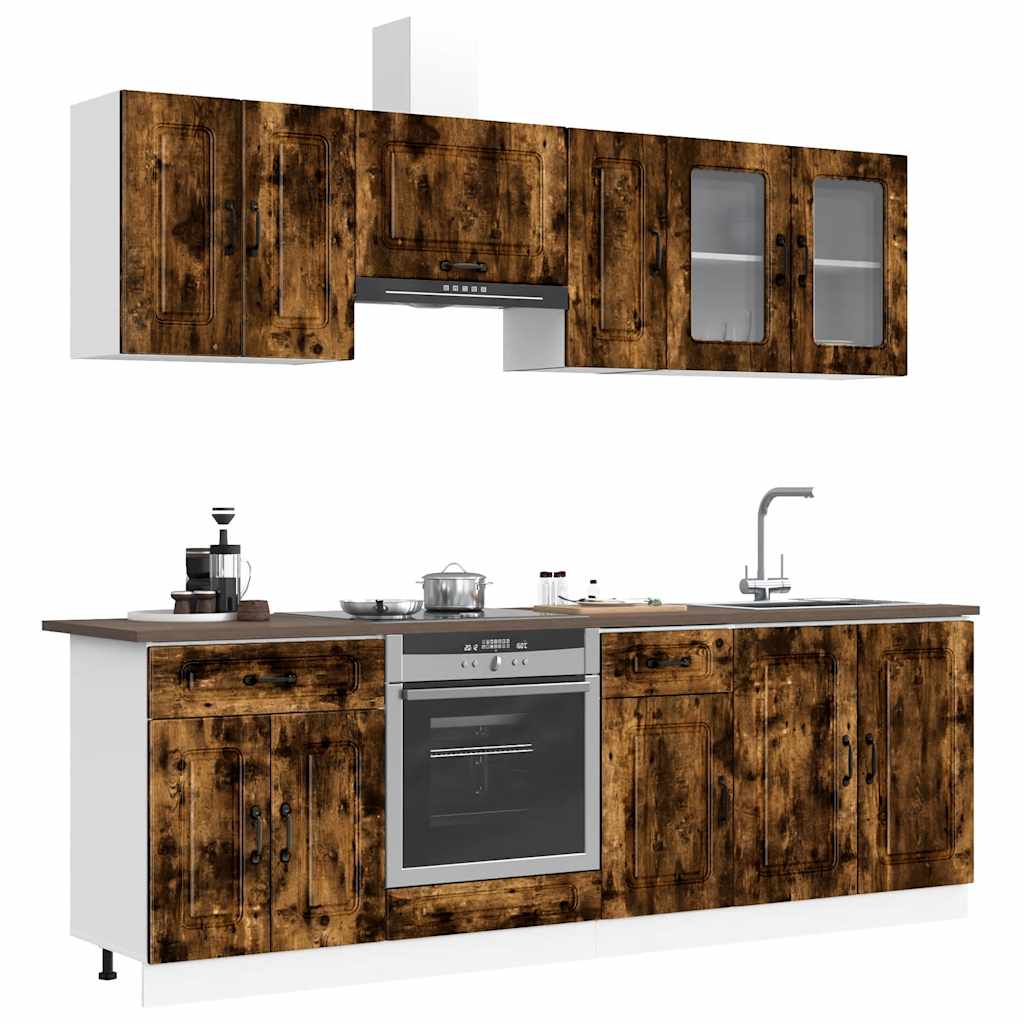 vidaXL 8-delige Keukenkastenset Kalmar bewerkt hout wit