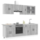 vidaXL 8-delige Keukenkastenset Kalmar bewerkt hout wit