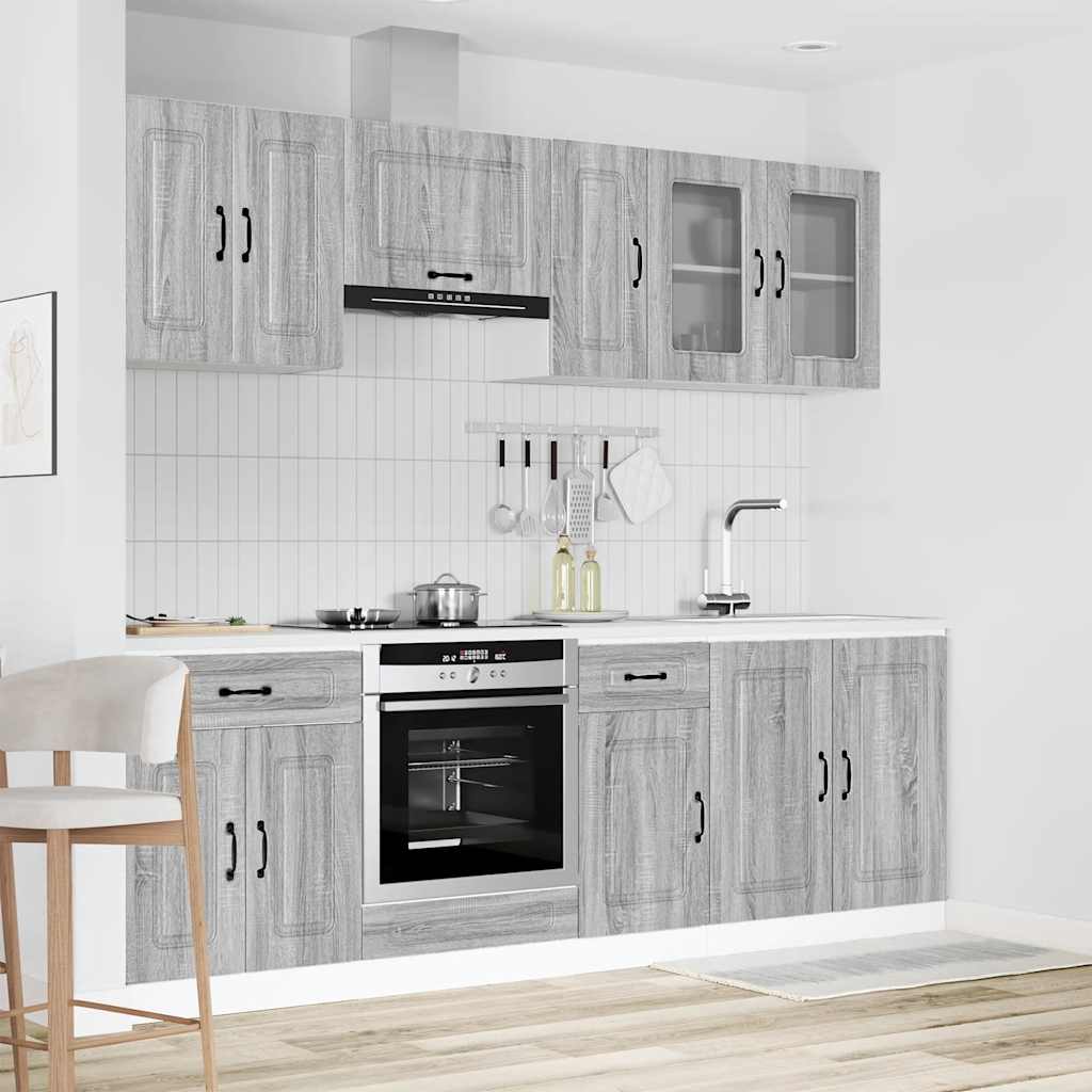 vidaXL 8-delige Keukenkastenset Kalmar bewerkt hout wit