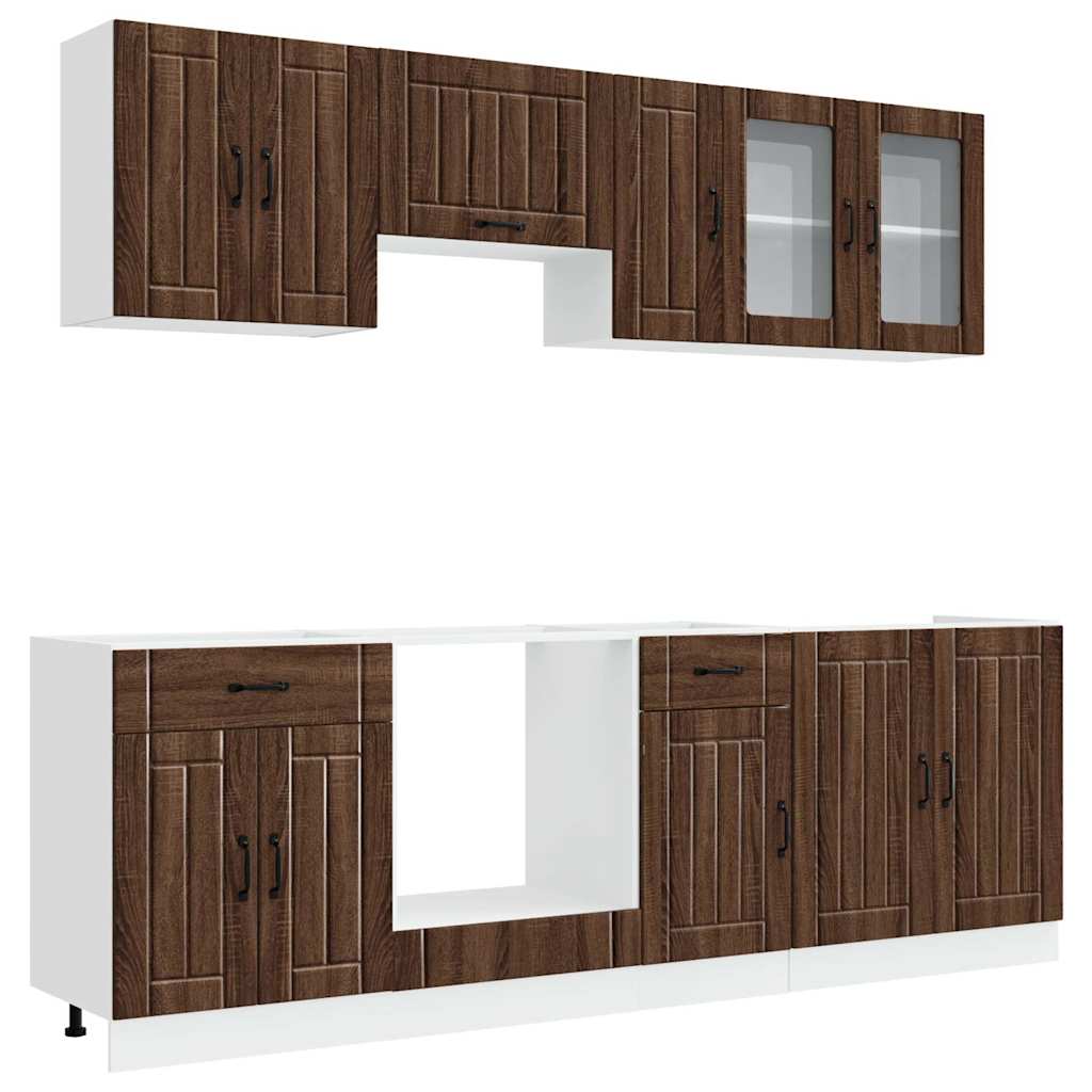 vidaXL 8-delige Keukenkastenset Kalmar bewerkt hout wit