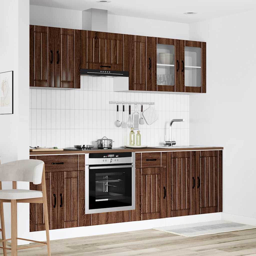 vidaXL 8-delige Keukenkastenset Kalmar bewerkt hout wit