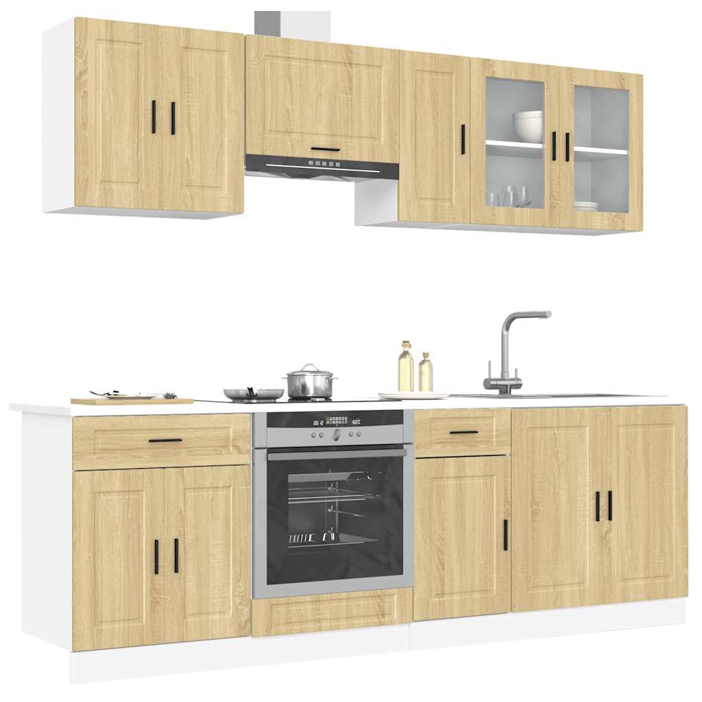 vidaXL 8-Piece Kitchen Cabinet Set Porto Engineered Wood White
