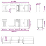 vidaXL 8-Piece Kitchen Cabinet Set Porto Engineered Wood White