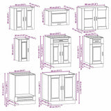 vidaXL 8-Piece Kitchen Cabinet Set Porto Engineered Wood White