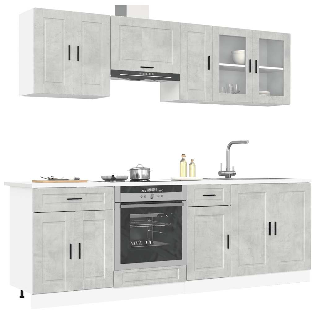 vidaXL 8-Piece Kitchen Cabinet Set Porto Engineered Wood White