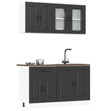 vidaXL 4-delige Keukenkastenset Kalmar bewerkt hout wit