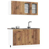 vidaXL 4-delige Keukenkastenset Kalmar bewerkt hout wit