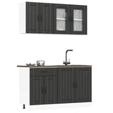 vidaXL 4-delige Keukenkastenset Lucca bewerkt hout wit