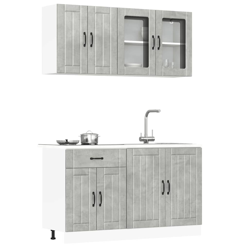 vidaXL 4-delige Keukenkastenset Lucca bewerkt hout wit