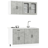 vidaXL 4-delige Keukenkastenset Lucca bewerkt hout wit