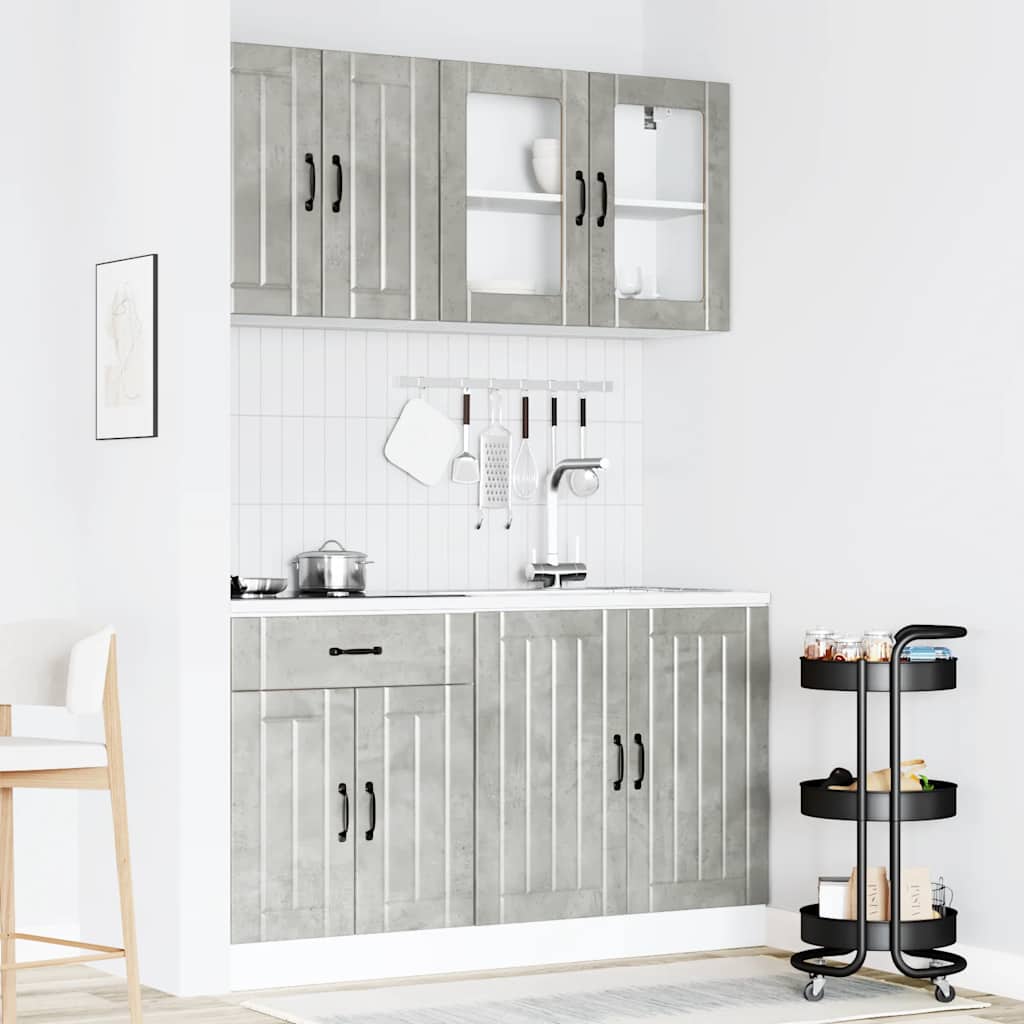 vidaXL 4-delige Keukenkastenset Lucca bewerkt hout wit