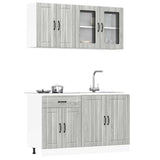 vidaXL 4-delige Keukenkastenset Lucca bewerkt hout wit
