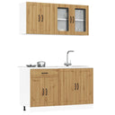 vidaXL 4-delige Keukenkastenset Lucca bewerkt hout wit