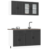 vidaXL 4-delige Keukenkastenset Porto bewerkt hout wit
