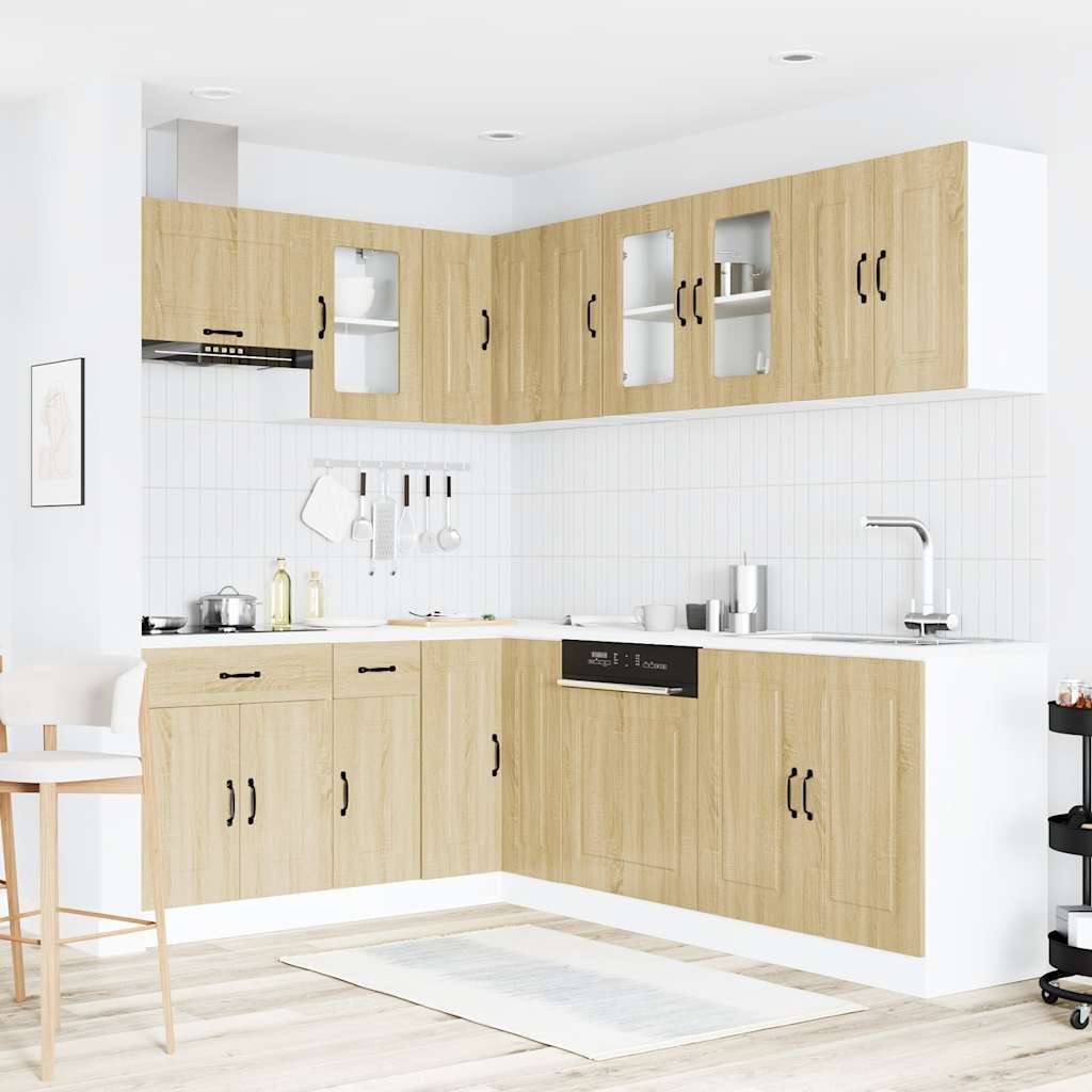 vidaXL 11-delige Keukenkastenset Kalmar bewerkt hout wit