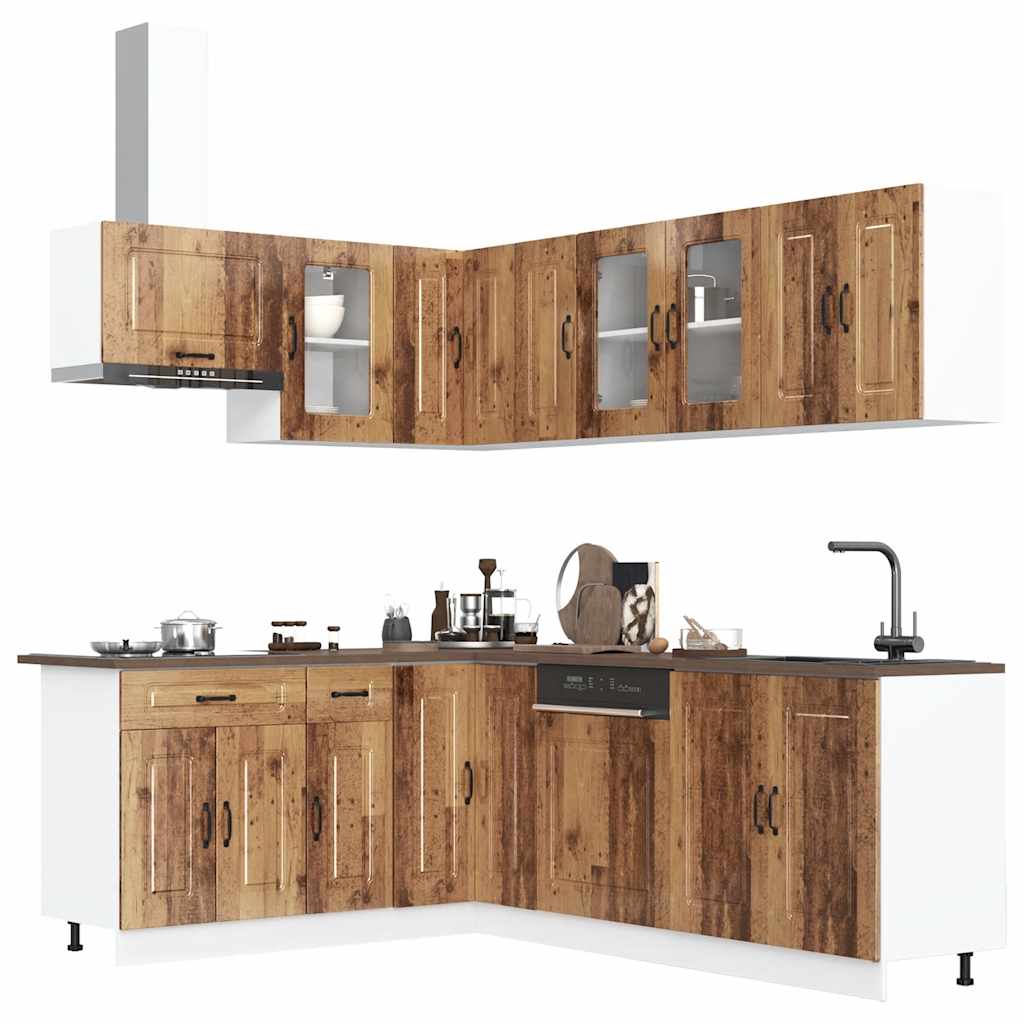 vidaXL 11-delige Keukenkastenset Kalmar bewerkt hout wit