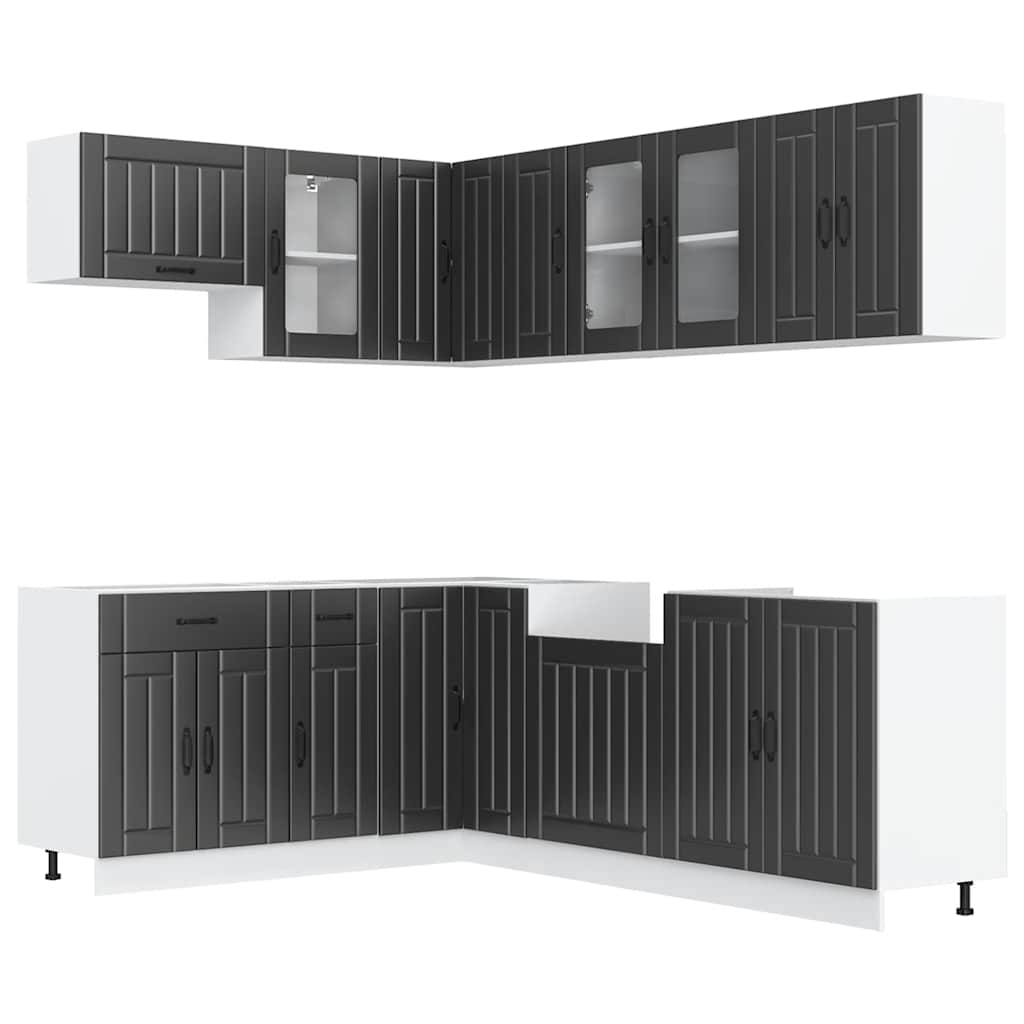 vidaXL 11-delige Keukenkastenset Lucca bewerkt hout wit