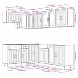 vidaXL 11-delige Keukenkastenset Lucca bewerkt hout wit