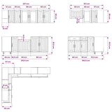 vidaXL 11-delige Keukenkastenset Lucca bewerkt hout wit