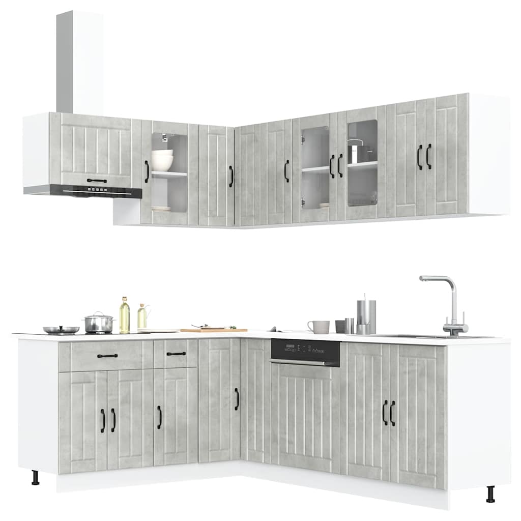 vidaXL 11-delige Keukenkastenset Lucca bewerkt hout wit
