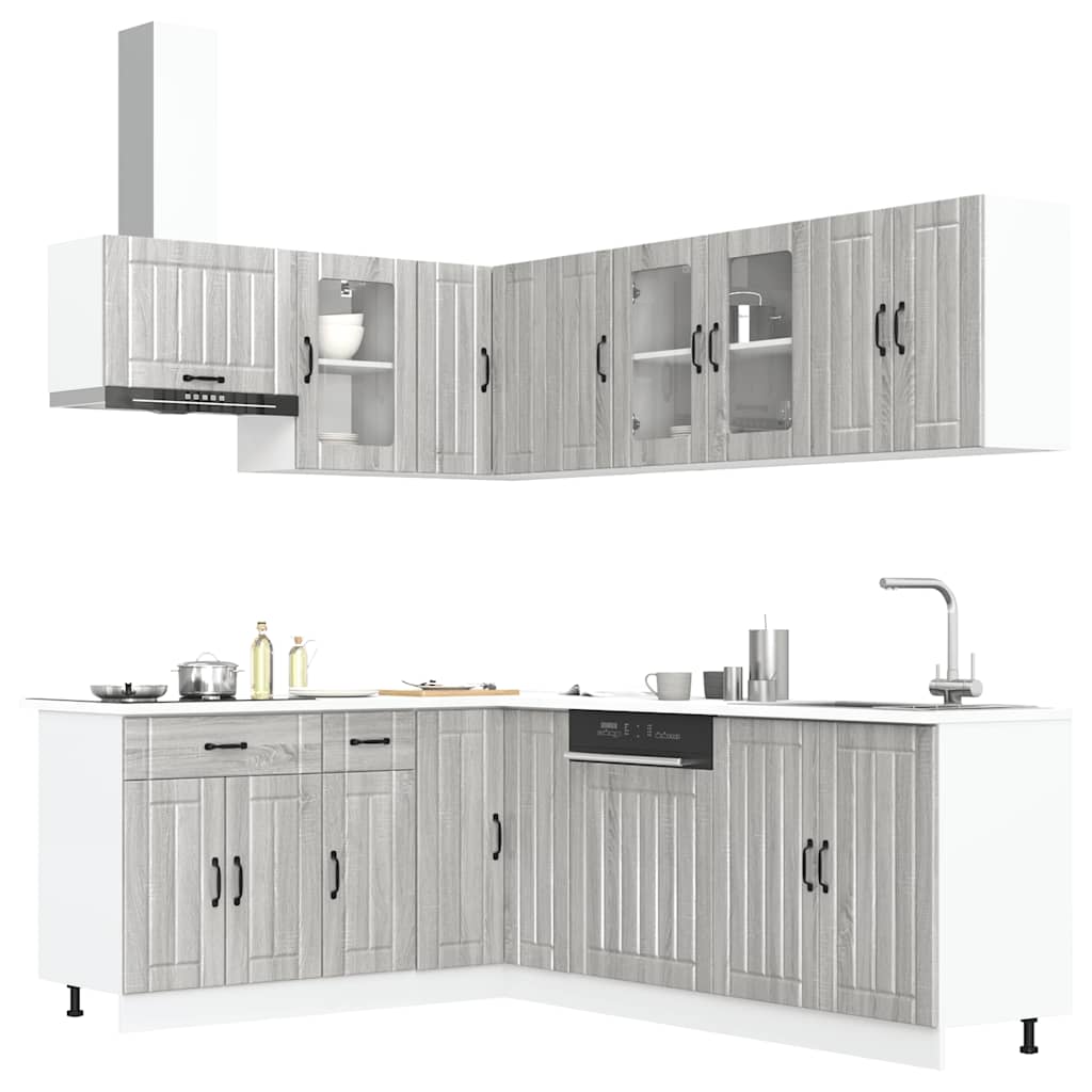 vidaXL 11-delige Keukenkastenset Lucca bewerkt hout wit