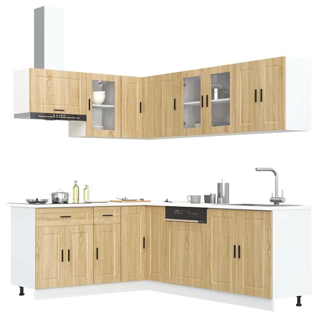 vidaXL 11-delige Keukenkastenset Porto bewerkt hout wit