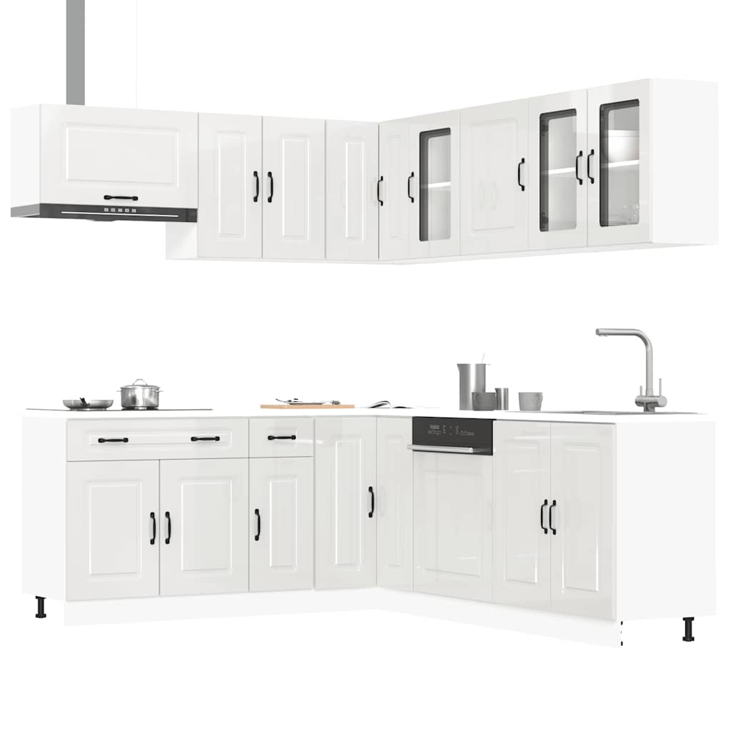 vidaXL 11-delige Keukenkastenset Kalmar bewerkt hout wit