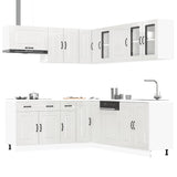 vidaXL 11-delige Keukenkastenset Kalmar bewerkt hout wit