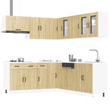 vidaXL 11-delige Keukenkastenset Kalmar bewerkt hout wit