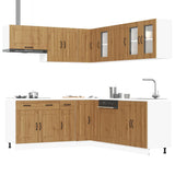 vidaXL 11-delige Keukenkastenset Kalmar bewerkt hout wit