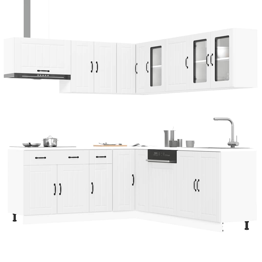 vidaXL 11-delige Keukenkastenset Lucca bewerkt hout wit