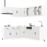 vidaXL 11-delige Keukenkastenset Lucca bewerkt hout wit