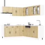 vidaXL 11-delige Keukenkastenset Lucca bewerkt hout wit