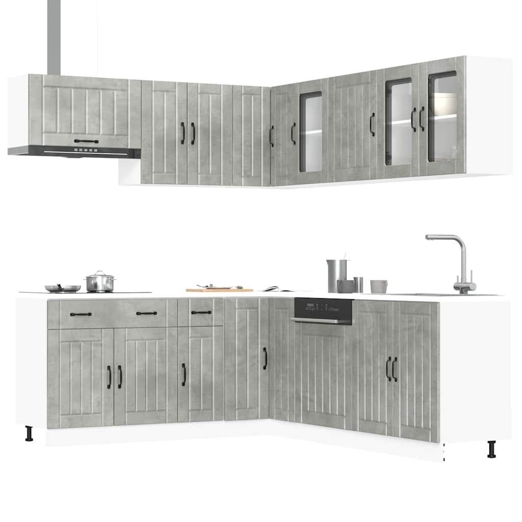 vidaXL 11-delige Keukenkastenset Lucca bewerkt hout wit