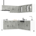 vidaXL 11-delige Keukenkastenset Lucca bewerkt hout wit