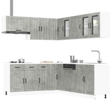 vidaXL 11-delige Keukenkastenset Lucca bewerkt hout wit