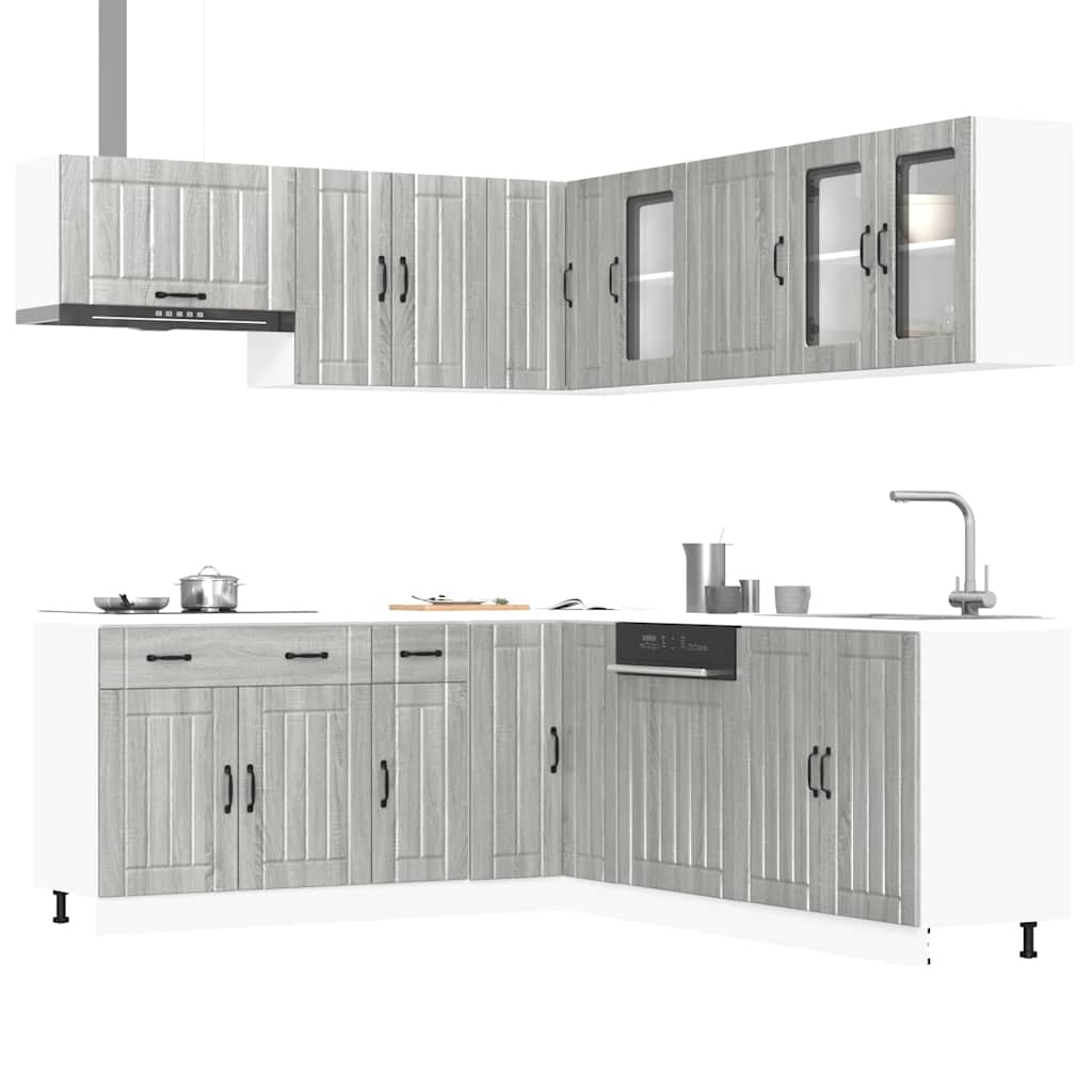 vidaXL 11-delige Keukenkastenset Lucca bewerkt hout wit