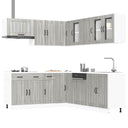 vidaXL 11-delige Keukenkastenset Lucca bewerkt hout wit