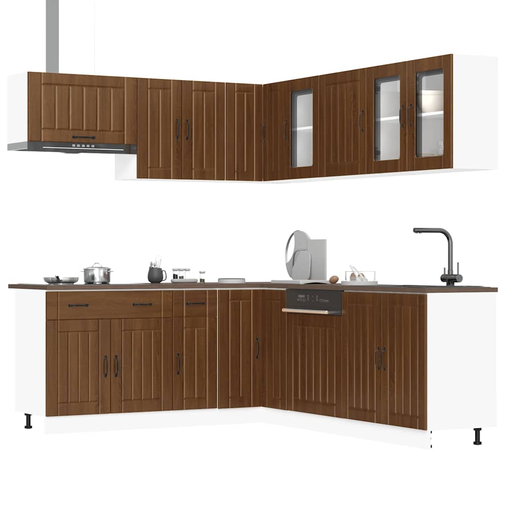 vidaXL 11-delige Keukenkastenset Lucca bewerkt hout wit
