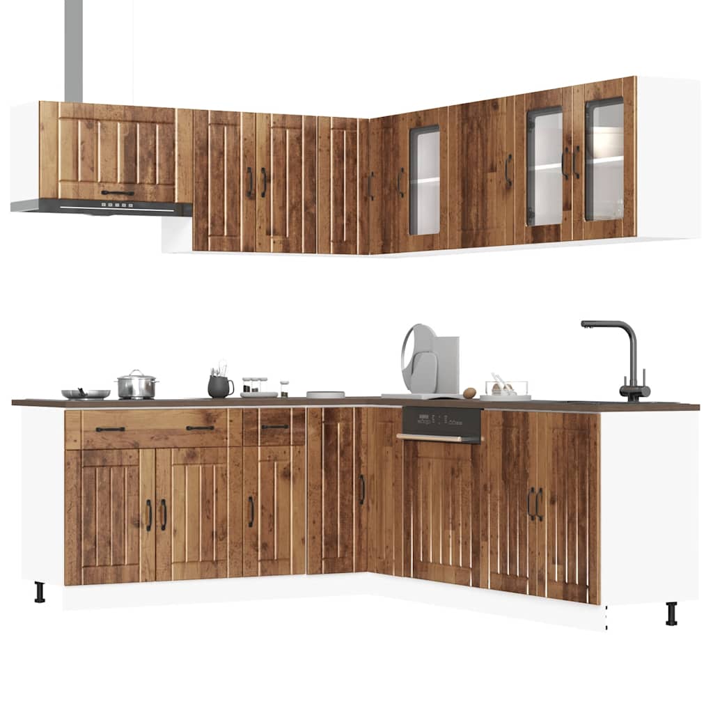 vidaXL 11-delige Keukenkastenset Lucca bewerkt hout wit